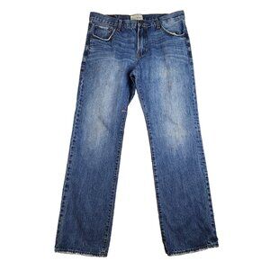 Aeropostale Jeans 34x34 Mens Blue Essex Straight Leg Denim Med Wash Modern Fit